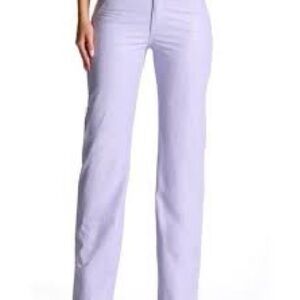 Naked Wardrobe Lavender Faux Croc Leather High Rise Straight Leg Pants M NWOT 💜